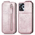 Pikkukuva 1 / 2: Vertical Flip Phone Suojakotelo With Zipper For Motorola Moto G23 / G13 - Ruusukulta Pink