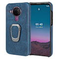 Pikkukuva 1 / 2: Iskunkestävä nahkasuojus soikealla jalustalla Nokia 5.4:lle - Sininen Blue