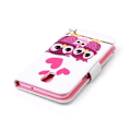 Miniatyrbillede 2 af 2: Moberg LG X Screen flip-etui i læder - Ugler og hjerter Multicolor