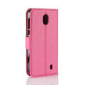 Miniatyrbillede 2 af 2: Nokia 1 litchi tekstur PU læder flip etui - Rose Pink