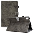Miniatyrbillede 1 af 2: iPad 10.9 (2022) / iPad 10th Gen Cloth Texture Vegansk Læder Tablet Case Full Protection Stand Card Slot Flip Cover - Grå Silver grey