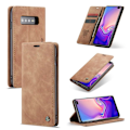 Miniatyrbillede 1 af 2: CASEME Samsung Galaxy S10 Plus auto-absorberet læder flip etui - Brun Brown