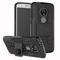 Miniatyrbillede 1 af 2: Motorola Moto E5 Play beskyttelsesetui i kombimaterialer med stativ - Sort Black