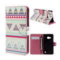 Miniatyrbillede 1 af 2: Moberg Microsoft Lumia 550 Læder Etui - Triangler Mønster Multicolor