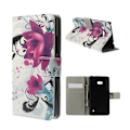 Miniatyrbillede 1 af 2: Moberg Microsoft Lumia 640 Læder Etui med Kortholder - Elegant Lotus Multicolor