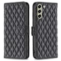 Miniatyrbillede 1 af 2: Rhombus mat Samsung Galaxy S21 FE flip etui - Sort Black