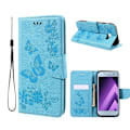Miniatyrbillede 1 af 2: Samsung Galaxy A3 (2017) Beskyttende læder etui - Turkis Blue