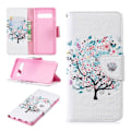 Miniatyrbillede 1 af 2: Samsung Galaxy S10 trykt mønster læder flip etui - Blomstertræ Multicolor