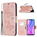 Pikkukuva 1 / 2: Butterfly Xiaomi Redmi 9 Läppäkotelo - Ruusukulta Pink