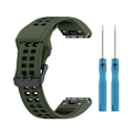 Miniatyrbillede 2 af 2: Garmin Enduro 2 / Tactix 7 / Fenix 7 tofarvet silikone urrem - Militærgrøn / Sort Green