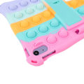 Miniatyrbild 2 av 2: iPad 10.9 (2022) fidget bubbel silikonfodral med kickstand - Färgstark / Rosa multifärg