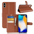 Miniatyrbild 1 av 2: iPhone XS Max mobilfodral syntetläder silikon stående plånbok - Brun Brun