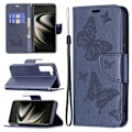 Miniatyrbillede 1 af 2: Butterfly Samsung Galaxy S22 Flip Etui - Mørkeblå Blue