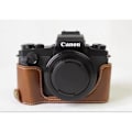 Miniatyrbillede 2 af 2: Canon Powershot G1 X Mark III halv-beskyttelsesetui i kunstlæder - Brun Brown