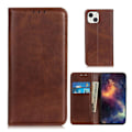 Pikkukuva 1 / 2: Lompakko-style Aitoa Nahkaa Läppäkotelo For iPhone 13 - Kahvi Brown
