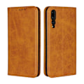 Miniatyrbillede 1 af 2: Huawei P20 Pro auto-absorberende læder flip etui - Brun Brown