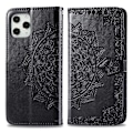 Miniatyrbillede 1 af 2: Mandala iPhone 12 Pro / iPhone 12 læderetui - Sort Black