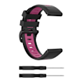 Miniatyrbillede 2 af 2: Garmin Fenix 7X tofarvet silikone-urrem - Sort / Rose Black
