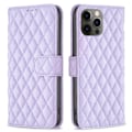 Miniatyrbillede 1 af 2: Rhombus mat iPhone 12 Pro flip etui - Lilla Purple