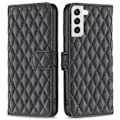 Miniatyrbillede 1 af 2: Rhombus mat Samsung Galaxy S22 flip etui - Sort Black