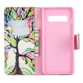 Miniatyrbillede 2 af 2: Samsung Galaxy S10 Plus mønstret læder flip etui - Farvet Træ Multicolor