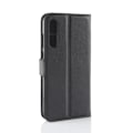 Miniatyrbillede 2 af 2: Huawei P20 Pro litchi tekstur PU læder flip etui - Sort Black