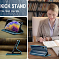 Miniatyrbillede 3 af 6: CASEME 003-serie mobiltelefontaske iPhone X / XS 5,8 tommer vegansk læder stativ tegnebog retro voksagtig tekstur magnetisk lukning flip telefon cover Blue