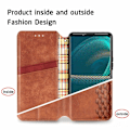 Miniatyrbillede 5 af 6: Læder Etui med A Stilfuldt Rhombus Tryk til Sony Xperia 10 IV - Brun Brown