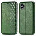 Miniatyrbillede 1 af 2: Læder Etui med A Stilfuldt Rhombus Tryk til Nothing Phone (1) - Grøn Green
