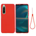 Matt flytende silikondeksel for Sony Xperia 10 IV - Rød Red