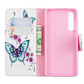 Miniatyrbillede 2 af 2: Huawei P30 mønstret læder flip etui - Sommerfugle og Blomster Multicolor