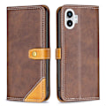 Miniatyrbild 1 av 2: BINFEN tvåfärgat läder Nothing Phone (1) fodral - Brun Brun