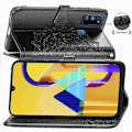 Miniatyrbild 2 av 2: Mandala läder Samsung Galaxy M30s fodral - Svart Svart