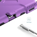 Miniatyrbillede 2 af 2: iPad 10.2 (2019) 360 graders holdbar tofarvet silikone etui - Lilla Ydre Lag / Sort Purple