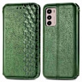Pikkukuva 1 / 2: Nahkakotelo With A Stylish Rhombus Imprint For Motorola Moto G42 - Vihreä Green