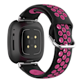 Miniatyrbillede 1 af 2: Fitbit Sense 2 / Versa 4 tofarvet silikone-urrem - Sort / Rose Pink