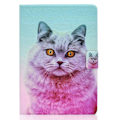 Miniatyrbild 2 av 2: Amazon Fire 7 (2022) läderfodral med coolt mönster - Rosa Katt multifärg