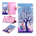 Miniatyrbillede 1 af 2: Samsung Galaxy A40 mønstret lædercover - to gyngende ugler Multicolor