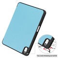Miniatyrbillede 4 af 6: iPad 10.9 (2022) Tablet-etui i vegansk læder Tri-fold Stand Auto Wake / Sleep Beskyttelsescover med penneplads - Himmelblå Blue