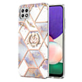 Pikkukuva 1 / 2: Marble Patterned Suojakuori With Ring Holder For Samsung Galaxy A22 5G - Kruunu White