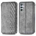 Pikkukuva 1 / 2: Nahkakotelo With A Stylish Rhombus Imprint For Samsung Galaxy A54 - Harmaa Silver grey