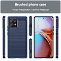 Miniatyrbillede 2 af 6: Carbon Flex Etui Motorola Moto X40 / X40 Pro / Edge Plus (2023) - Blå Blue