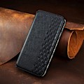 Miniatyrbillede 3 af 6: Læder Etui med A Stilfuldt Rhombus Tryk til Samsung Galaxy A54 - Sort Black