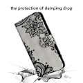 Miniatyrbillede 2 af 2: Samsung Galaxy S10e lysspot decorations læder flip etui - Blonde Blomst Black