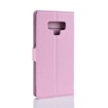 Miniatyrbillede 2 af 2: Samsung Galaxy Note9 mobiletui i kunstlæder med Litchi overfalde samt pung - Lyserød Pink