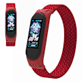 Pikkukuva 1 / 2: Xiaomi Mi Band 5 / 4 / 3 tyylikäs nailon ranneke - Punainen / Koko: S Red
