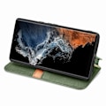 Pikkukuva 4 / 6: Nahkakotelo With A Stylish Rhombus Imprint For Samsung Galaxy S23 Ultra - Vihreä Green