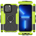 Miniatyrbillede 2 af 6: iPhone 13 Pro 6,1 tommer Bump-resistent og fleksibelt 2-i-1 telefonbeskyttelsescover Drop-resistent anti-ridse etui med ring kickstand - Grøn Green