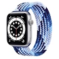 Miniatyrbild 5 av 5: Apple Watch Series 8 (41 mm) klockarmband i elastisk nylon - Blå / Vit / Vit Blå