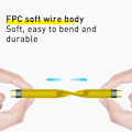 Miniatyrbillede 3 af 5: Universal 100W hurtigopladning 10Gbps type-C hun til han FPC-kabel Yellow